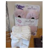 UL - Bath Accessory Lot - Apt. 9 Shower Curtain, Bacova Bath Rug, Hair Catchers, Ped Egg, Warmies Slippers