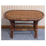 UL - Wicker Accent Table - Oval Rattan End Table