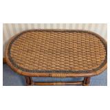 UL - Wicker Accent Table - Oval Rattan End Table