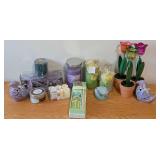 UL - Candles & Holders - Assorted New Scented Candles, Diffuser & Ceramic Bird Holder