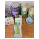 UL - Candles & Holders - Assorted New Scented Candles, Diffuser & Ceramic Bird Holder
