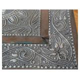 UL - Decorative Hammered Chowki with Floral Border & Paw Feet