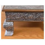 UL - Decorative Hammered Chowki with Floral Border & Paw Feet