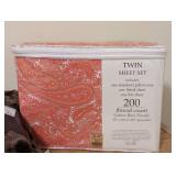 UL - Sanders Queen Sheet 1500TC Egyptian Cotton - Twin Sheet 200TC Percale - Faux Fur Throw Max Studio