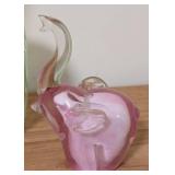 UL - Glass Elephant Figurines - 9 in Tall, 3 in Wide - Repaired Ear - Set of 3