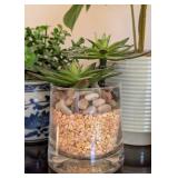 K - Artificial Potted Foliage Assortment - 6 Faux Plants in Ceramic Pots