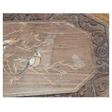 ML - Carved Wood Stand with Bird Motif