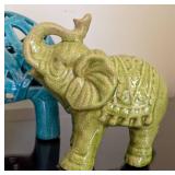 ML - Ceramic Elephant Figurines - Lot of 5 - Largest 9\" H x 5\" W