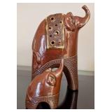 ML - Ceramic Elephant Figurines - Lot of 5 - Largest 9\" H x 5\" W