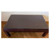 ML - Vintage Glass-Top Chinese Carved Rosewood Coffee Table
