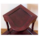 ML - Vintage Chinese Rosewood Two-Tier Corner Table with Mahogany Finish