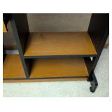 LL - Wood Desk with Drawer & Shelves - Black Frame