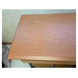 LL - Wood Desk with Drawer & Shelves - Black Frame