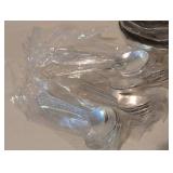 LL - Ornate Silver-Tone Bowls & Spoons Set