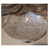 LL - Ornate Silver-Tone Bowls & Spoons Set