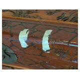 LL - Chinese Carved Hardwood Chest - Crane & Floral Scene