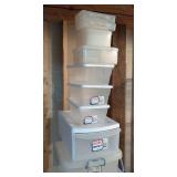 LL - Assorted Plastic Storage Totes - Various Sizes