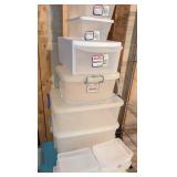 LL - Assorted Plastic Storage Totes - Various Sizes