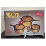 ML - Visions by CorningWare 3-Piece Covered Saucepan Set - 1.0L, 1.5L, 2.5L