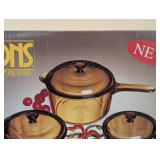 ML - Visions by CorningWare 3-Piece Covered Saucepan Set - 1.0L, 1.5L, 2.5L