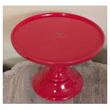 ML - Ceramic Cake Plates & Wood Serving Tray - New, 17 in Diameter