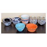ML - Assorted New Ceramic Bowls - Mixed Blue, Orange & Turquoise Patterns with Luxe Circo