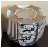 ML - Assorted New Ceramic Bowls - Mixed Blue, Orange & Turquoise Patterns with Luxe Circo