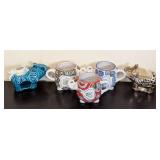 ML - Elephant Mugs & Silver Candle Holder - Ceramic Elephant Mugs