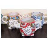 ML - Elephant Mugs & Silver Candle Holder - Ceramic Elephant Mugs