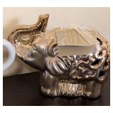 ML - Elephant Mugs & Silver Candle Holder - Ceramic Elephant Mugs