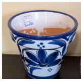 ML - Delft-Style Blue & White Ceramic Planters - 3-Piece Set (Koi & Floral Motifs)