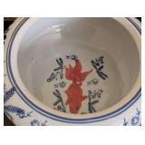 ML - Delft-Style Blue & White Ceramic Planters - 3-Piece Set (Koi & Floral Motifs)