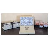 ML - Olga Cassini Crystal Candle Holders (2) + Mikasa LED Candles (3) - 4 in High