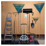 G - Toro Power Sweep Electric Blower Model 51585 - Yard Tools Bundle: Ladder, Rakes, Shovels