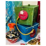 B2 - Travel Memorabilia Bundle: Singapore Magnets, India Souvenirs & Textiles