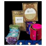 B2 - Travel Memorabilia Bundle: Singapore Magnets, India Souvenirs & Textiles