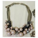 K - Lucky Brand Amethyst & Pearl Jewelry Lot - Necklaces & Earrings Set