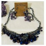 K - Lucky Brand Amethyst & Pearl Jewelry Lot - Necklaces & Earrings Set