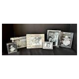 B2 - Harbortown Industries 40-Photo Frames - Mixed Sizes Silver Beaded (Set of 6)
