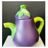 B2 - Ceramic Teapots - Six-Piece Hand-Painted Fruit & Flower Set