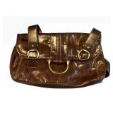 B2 - Brown Leather Handbag Set - 3 Purses, Gold Tone Hardware