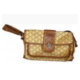 B2 - Brown Leather Handbag Set - 3 Purses, Gold Tone Hardware