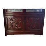 FLR - Vintage Chinese Dragon Carved Display Cabinet