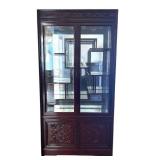 FLR - Vintage Chinese Dragon Carved Display Cabinet
