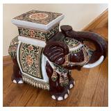 K - Elephant Ceramic Plant Stand / Garden Stool