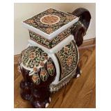 K - Elephant Ceramic Plant Stand / Garden Stool
