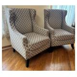 LR - Pier 1 Imports Armchairs with Grey Trellis Upholstery