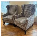 LR - Pier 1 Imports Armchairs with Grey Trellis Upholstery
