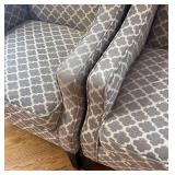 LR - Pier 1 Imports Armchairs with Grey Trellis Upholstery