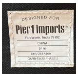 LR - Pier 1 Imports Armchairs with Grey Trellis Upholstery